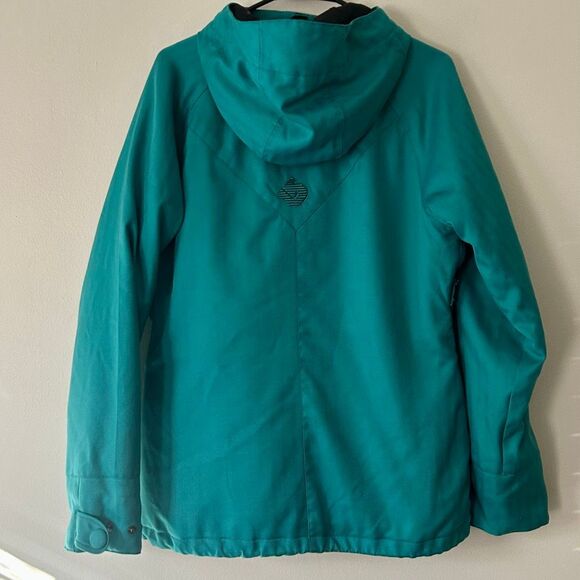 Burton Ginger DRYRIDE Snowboard Jacket Womens L Teal Herringbone Fleece Lined - Picture 6 of 14